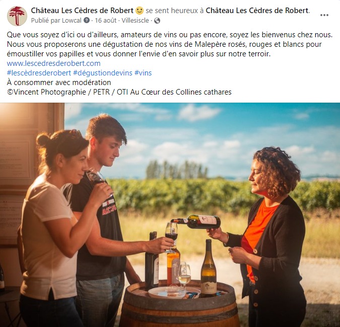 instagram-community-management-rédaction-vins-dégustations-domaine-viticole-château-les-cèdres-de-robert-villesiscle