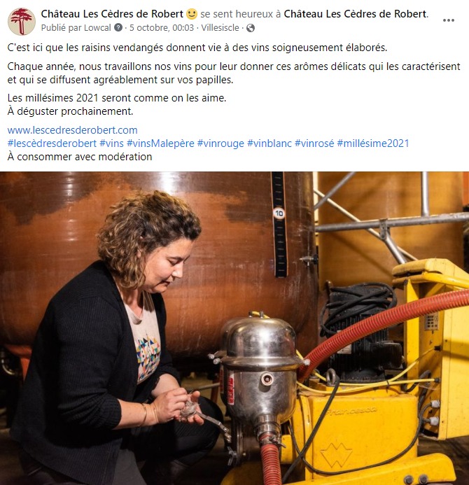 facebook-rédaction-programmation-publication-vinification-domaine-viticole-château-les-cèdres-de-robert-villesiscle