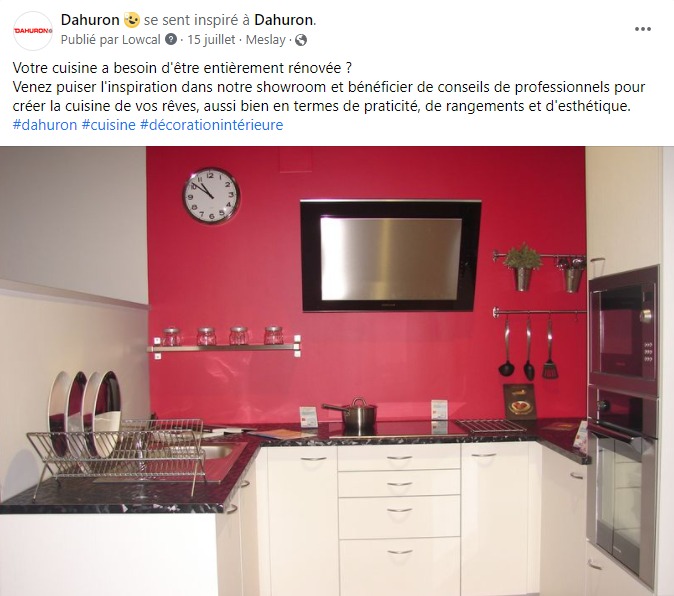 facebook-rédaction-post-aménagement-cuisine-meubles-dahuron-saint-ouen