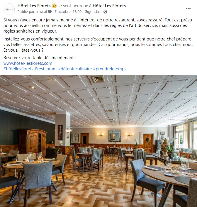 facebook-rédaction-publication-salle-intérieure-hôtel-restaurant-les-florets-gigondas