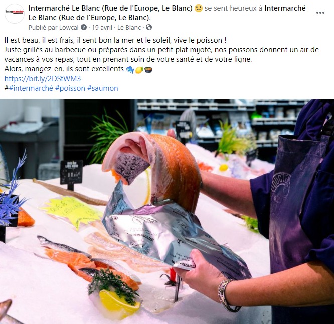 facebook-rédaction-publication-réseaux-sociaux-poissonnerie-poissons-supermarché-intermarché-le-blanc