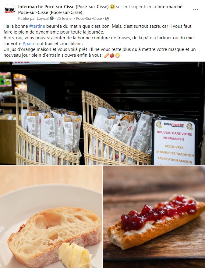 facebook-rédaction-post-boulangerie-pains-confitures-supermarché-intermarché-pocé-sur-cisse