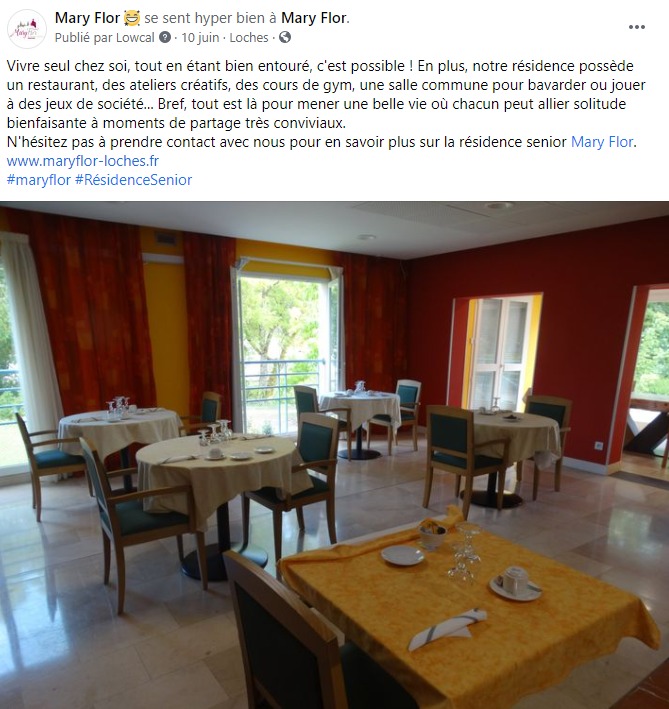 rédaction-post-facebook-restaurant-le-flor-résidence-senior-mary-flor-loches