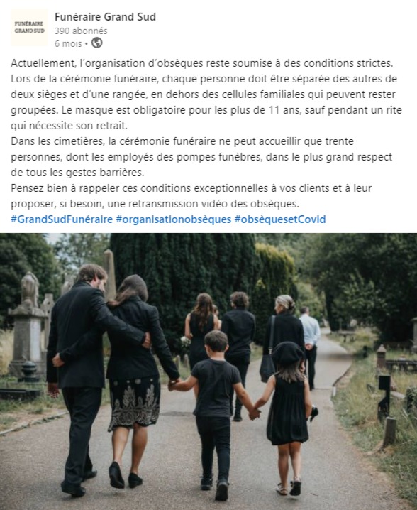 linkedin-rédaction-partage-publication-organisation-obsèques-salon-funéraire-grand-sud