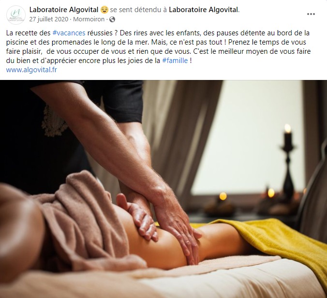 facebook-rédaction-post-massage-détente-huile-cosmétique-naturopathie-algovital-mormoiron