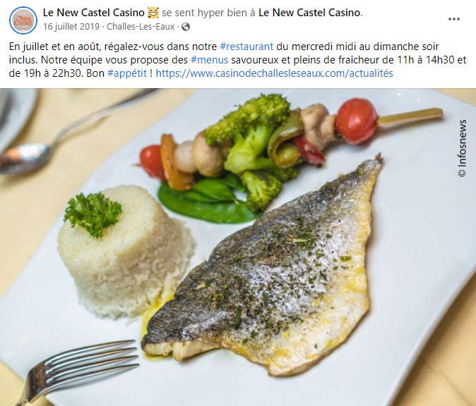 facebook-rédaction-post-restaurant-menu-gastronomique-poisson-le-new-castel-casino-challe-les-eaux--concepteur-rédacteur-lyon