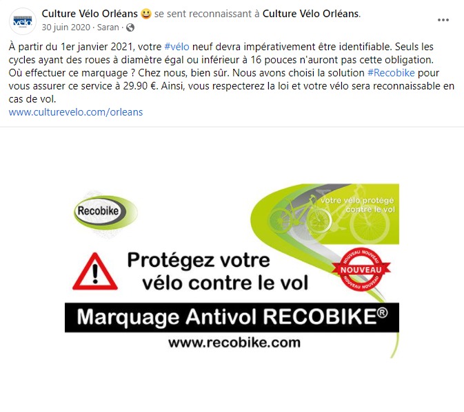 facebook-rédaction-post-marquage-antivol-cycles-cyclisme-cyclistes-culture-vélo-orléans