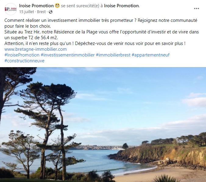 facebook-rédaction-post-résidence-de-la-plage-trez-hir-achat-investissement-immobilier-programmes-immobiliers-neufs-iroise-promotion-brest