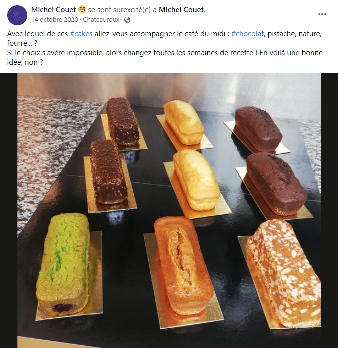 facebook-rédaction-post-gâteaux-cakes-sucrés-boulangerie-pâtisserie-michel-couet-châteauroux