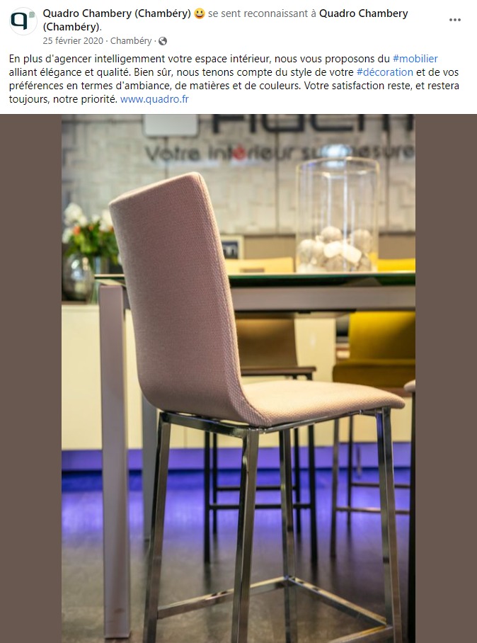 facebook-rédaction-texte-post-aménagement-décoration-mobilier-tables-chaises-agencement-intérieur-quadro-chambéry